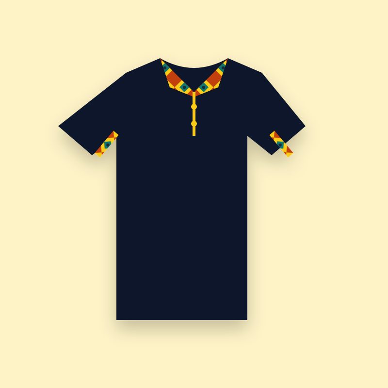 Ankara Trim Polo Shirt