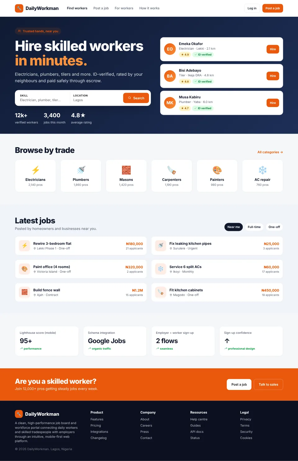 DailyWorkman — Job Board & Workforce Portal screenshot