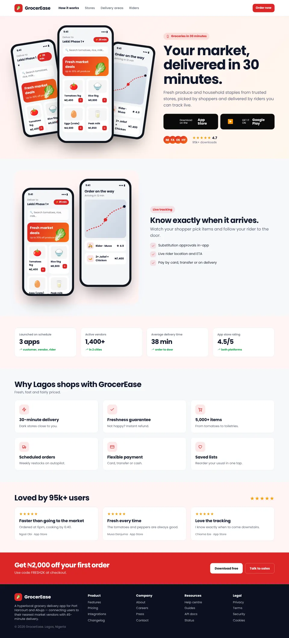 GrocerEase — On-demand Grocery App screenshot