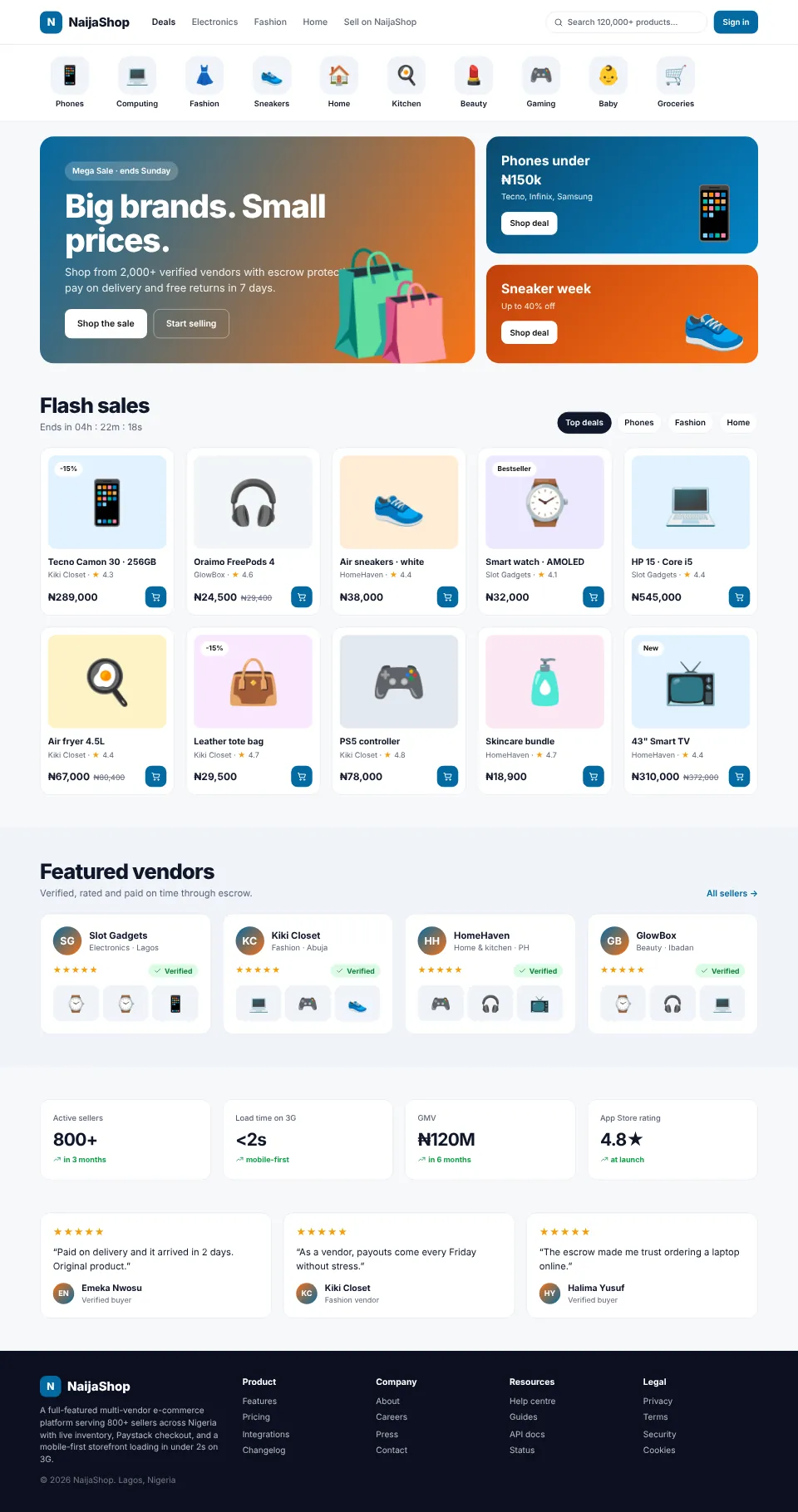 NaijaShop — Multi-vendor E-commerce Platform screenshot