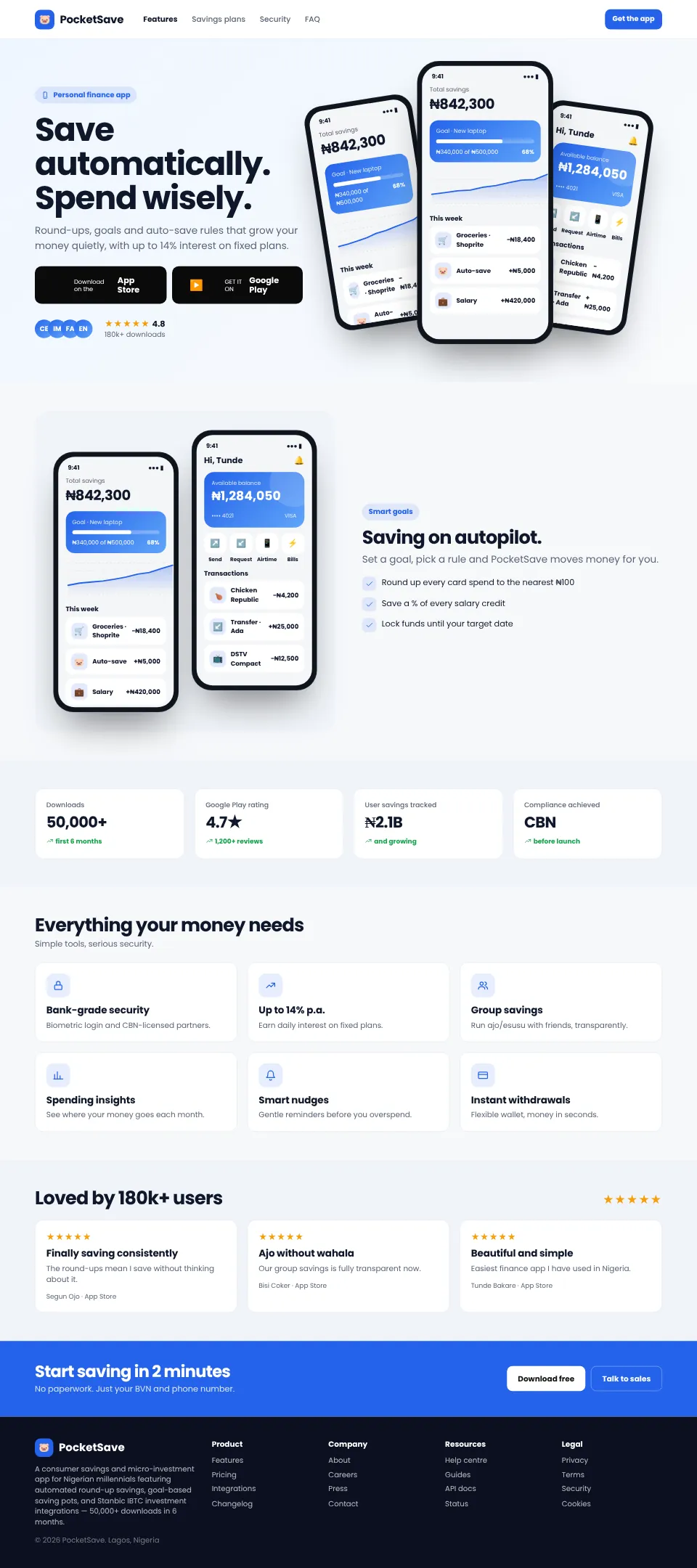PocketSave — Personal Finance App screenshot